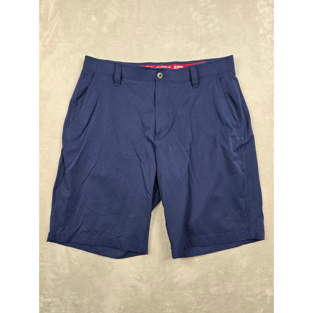 Under Armour Match Play Golf Shorts Mens 36 Fit 35 Blue HeatGear 1272862